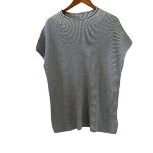 Eileen Fisher Peruvian Cotton Blend Funnel Neck Top/Sweater Size M
